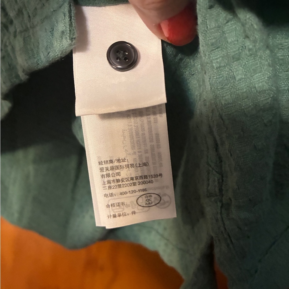 Abercrombie & Fitch Men’s Short sleeve Button Up Shirt Large  Green Cropped - Picture 4 of 5